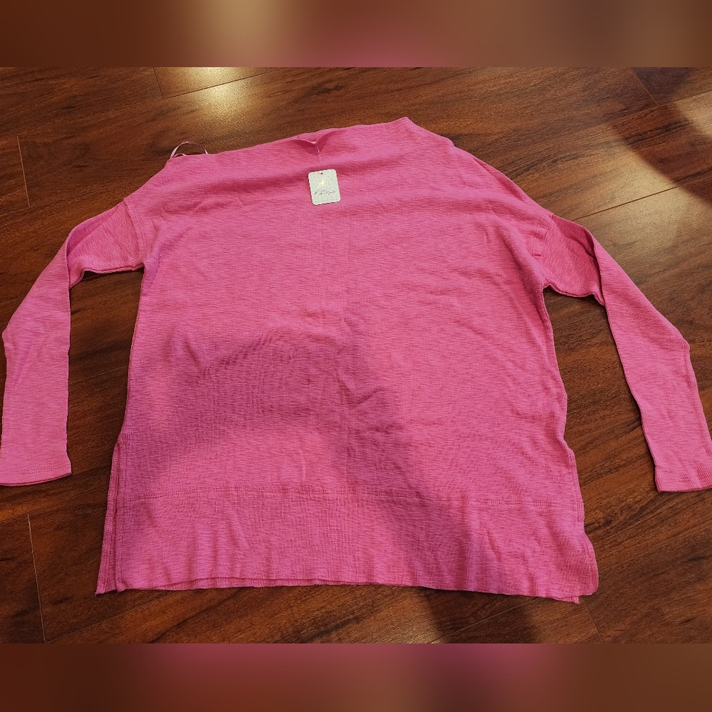 We The Free Pink Ribbed Sweater